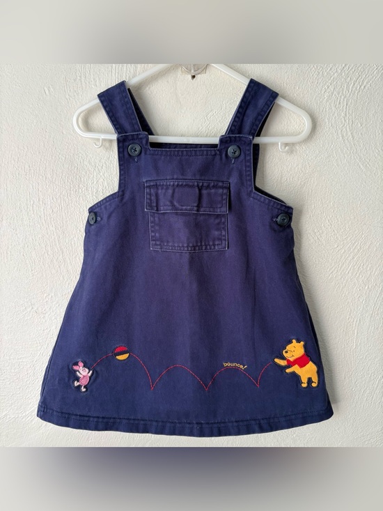 Disney Other - Vintage Winnie‎ the Pooh Blue Disney Store Embroidered Jumper Dress